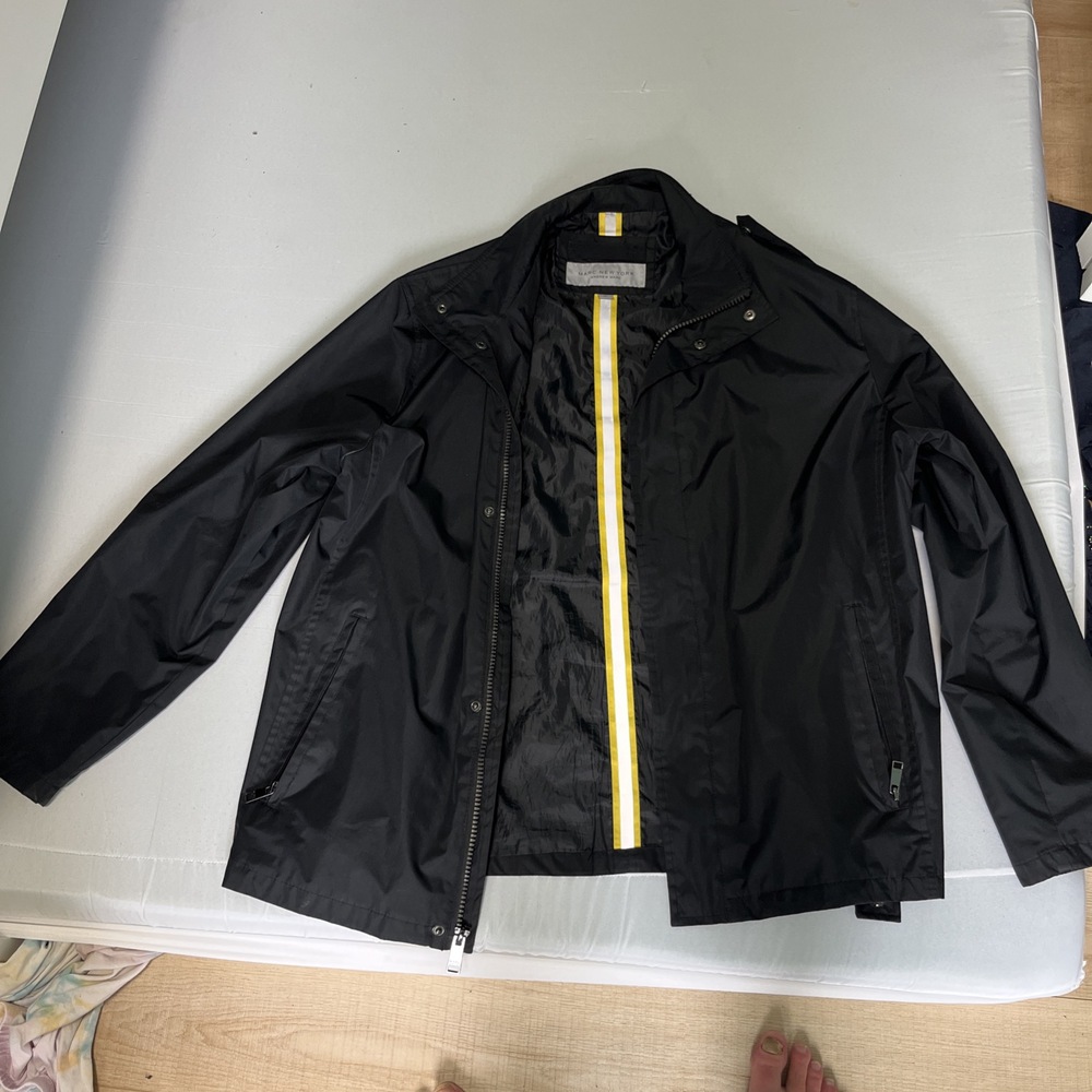 Marc New York Andrew Marc Black Lightweight Jacket XL with Yellow Accents